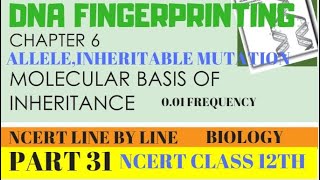 PART31 DNA FINGERPRINTINGINHERITABLE MUTATIONCHAPTER 6 NCERT CLASS 12TH BIOLOGY [upl. by Ojibbob]