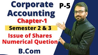 Corporate Accounting  Online Class  Chapter 1  Issue of Shares  Bcom 2nd year [upl. by Loux889]