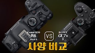 Canon EOS R6 Mark II 와 Sony A7R IV 의 사양 비교 [upl. by Lednyc]