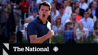 TheMoment Canadian Milos Raonic smashed a tennis record [upl. by Oine]