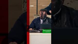 Moment Georgia election cheif doused in paint by opposition official Georgia BBCNews [upl. by Garret]