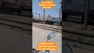 legendary 12688ChennaiSuperfast Train departure from Muzaffarnagar with BeastWap7locomotiveshorts [upl. by Crim]