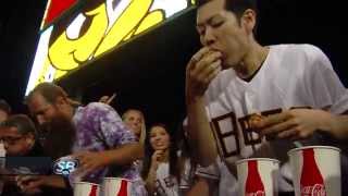 Kobayashi vs Mike Grant in hot dog eating contest [upl. by Auston]