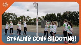 Stealing Cone Shooting  Netball Drills Ep8 [upl. by Ina897]