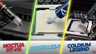 Qué PASTA TÉRMICA es LA MEJOR para enfriar tu PC ARCTIC MX6 NOCTUA NTH1 o COLDIUM LEGEND [upl. by Zetroc]