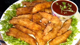 Chicken Stripes Recipe  KFC style  Chicken strips banane ka tarika [upl. by Ehudd]