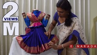 Bhagyada Lakshmi Baramma  Draping a saree for Varamahalakshmi pooja by eNarada mamatha [upl. by Rock629]