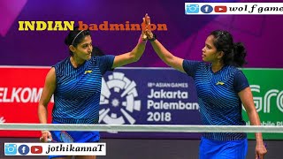 badminton doubles 2220 indiansports badmintontrickshot badmintonmatch jothikannat wolfgame [upl. by Dorolice]