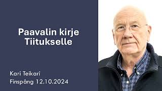 Paavalin kirje Tiitukselle  Kari Teikari  Finspång [upl. by Albertina]