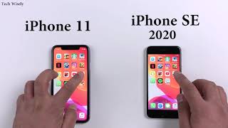 iPhone SE 2020 vs iPhone 11 Speed Test Comparison [upl. by Ithsav]