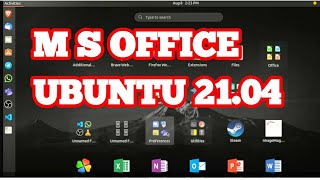 HOW TO INSTALL M S OFFICE IN UBUNTU  2021 GUIDE [upl. by Dougy]