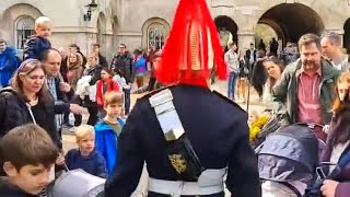 ORMONDE a massive MAKE WAY for The Kings Guard and a tourist with attitude at Horse Guards [upl. by Macrae]