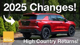 2025 Chevy Traverse Full Change List amp Pricing  High Country Trim More Expensive [upl. by Adnohsek]