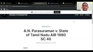 AN Parasuraman v State of Tamil Nadu  Administrative Law [upl. by Nyliahs]