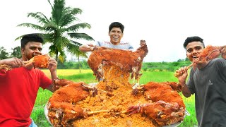 INSIDE CHICKEN BIRYANI  Full Goat Mutton Cooking With Inside Chicken Biryani  Biryani Recipe [upl. by Adnol]