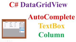 C DataGridView  Add AutoCompleteTextBox Column [upl. by Eniluqcaj240]