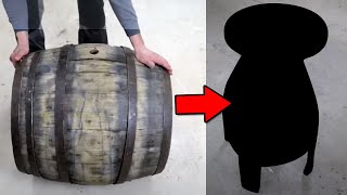 Turning An Old Wine Barrel Into A Bar Stool [upl. by Hait]