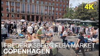 COPENHAGEN  Frederiksberg Flea Market  4K Walk [upl. by Goraud]