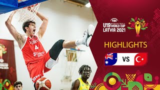 Australia  Turkey  Full Highlights  FIBA U19 Basketball World Cup 2021 [upl. by Merta]