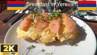 Smoked salmon breakfast in Yerevan Armenia  2K  Caucasus [upl. by Sirois]