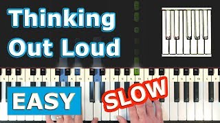 Ed Sheeran  Thinking Out Loud  SLOW EASY Piano Tutorial  Sheet Music Synthesia [upl. by Ahseeyt]