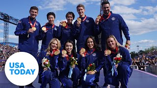 US figure skaters receive gold medals two years after Winter Olympics  USA TODAY [upl. by Dnaloy]