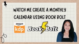 Make a Monthly CalendarPlanner with Book Bolt I Amazon KDP [upl. by Iclehc]