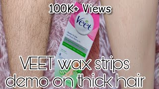 How to use VEET wax strips  Demo on thick hair [upl. by Damalas]