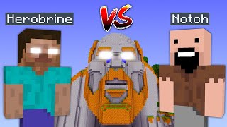 Herobrine vs Notch inside Temple of Notch in Minecraft [upl. by Nalyac]