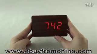 wwwebuyfromchinacom  Wooden Digital LED Alarm Calendar Thermometer 6030 [upl. by Neelloc]