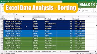 Data Analysis For Beginners Excel Sorting HMampS 13 [upl. by Brabazon]