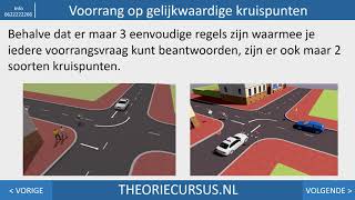 Voorrang op gelijkwaardige kruispunten  Autotheorie  Scootertheorie  Motortheorie [upl. by Trixi588]