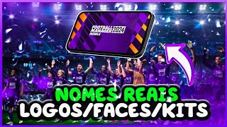 NOMES REAISLOGOSFACESKITS NO FOOTBALL MANAGER 2024 MOBILE 📲✅ [upl. by Eilhsa]