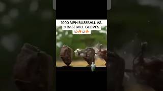 1000 Mph baseball vs 9 baseball gloves 😳👀 baseball strike fastball mlb sports [upl. by Towers]