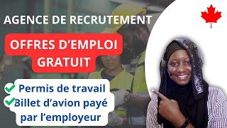 🚨🇨🇦ALERTE OFFRES DEMPLOIS ET PRISE EN CHARGE PAR LEMPLOYEUR AVEC OU SANS DIPLÔMES  CANADA [upl. by Daitzman448]