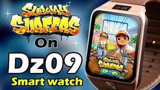 How to Play subway surfers on dz09 Smart watch Subway surfers on smart watch AlirazaTV [upl. by Nilra]