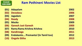 Ram Pothineni Movies List [upl. by Norak]