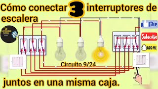 Cómo conectar UN INTERRUPTOR TRIPLE DE ESCALERA [upl. by Brandise]