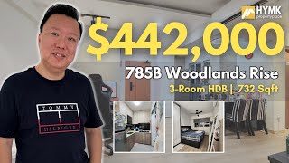 785B Woodlands Rise  3Room Singapore HDB  Ready To MoveIn  High Floor  732sqft HYMK HOME TOUR [upl. by Suirauqram]