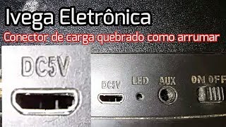 Conector de carga quebrado adaptando cabo USB para carregar [upl. by Dibri]