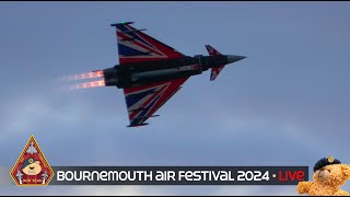 LIVE BOURNEMOUTH AIR FESTIVAL THURSDAY DUSK DISPLAYS TYPHOON FGR4 OTTO FIREBIRDS 290824 [upl. by Eymaj268]