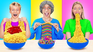 GRANNY VS KIDS COOKING CHALLENGE  Eating 1 VS 100 Layers of Yummy Food by 123 GO FOOD [upl. by Winou247]