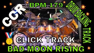 Bad Moon Rising by Creedence Clearwater Revival Drum Backing Track BPM 179 [upl. by Lear123]