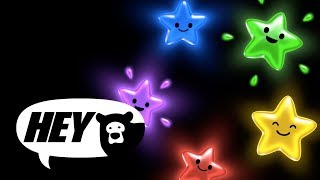 Hey Bear Sensory  Rainbow Stars Relaxing sleep video  lullaby music Baby Sensory [upl. by Waine]