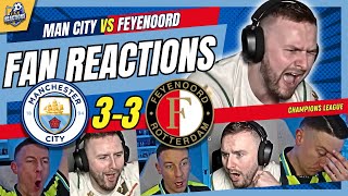 MAN CITY FANS MELTDOWN🤯REACTION TO MAN CITY 33 FEYENOORD  UEFA CHAMPIONS LEAGUE [upl. by Naashar540]