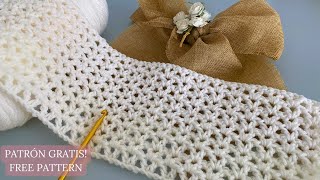 Fácil puntada en quotVquot para crochet  principiantes tutorial paso a pasocrochet aprender puntadas [upl. by Anirpas]