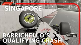 Recreation：Barrichellos Qualifying Crash  2009 Singapore Grand Prix [upl. by Enitsrik]