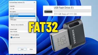 Format 64GB  128GB USB Flash Drive to Fat32  How To Formatting usb Larger Than 32gb to fat32 ✅ [upl. by Nosna]