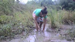 Beautiful Girl Fishing Amazing Fishing at Battambong How To Catch Fish By [upl. by Almita]