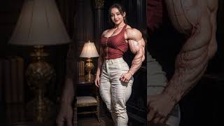 AI LookBook Muscle Girl  Girl Flexing Biceps  Female Biceps fitness ai lookbook [upl. by Anomar464]